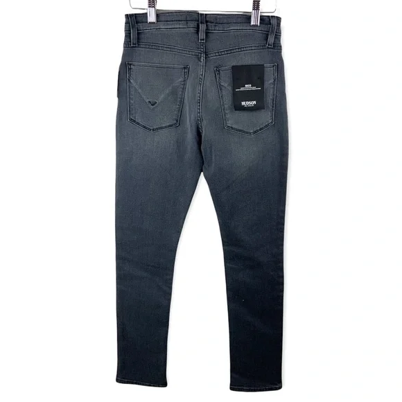 HUDSON Grey Black Nico Mid-Rise Super Skinny Ankle Stretch Jeans - Picture 5 of 12
